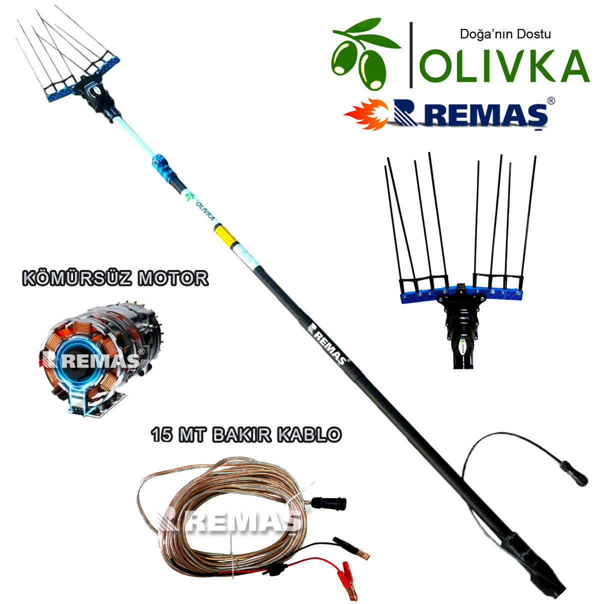 Olivka OLV 3600 Teleskopik Zeytin Silkme Makinesi