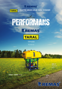 Taral Kobra TP 400 Pülverizatör 400 LT Asılır Tip Traktör Arkası İlaçlama Makinası