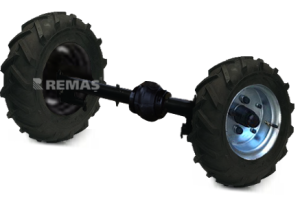 Çapa Makinası Tekerleği 400x8 Dubleks Teker Takımı Cırcır Aks