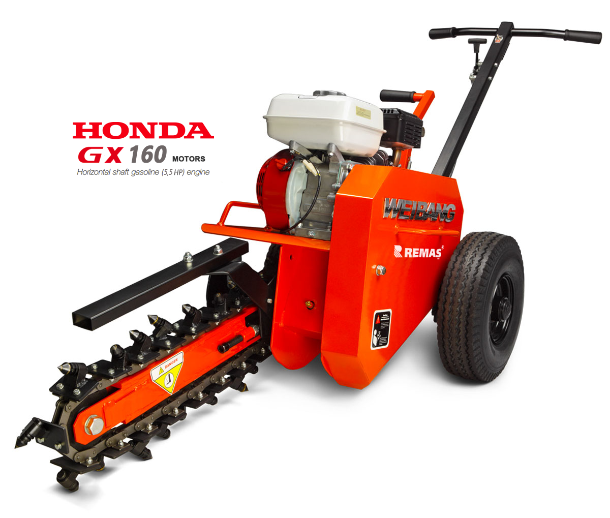 Weibang WBTR126H Honda GX160 Motorlu 5,5 HP Kanal Açma Makinesi