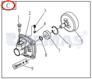 Balata Yuvası Komple 28mm PALMERA BG63 Sırt Tip Tırpanlar