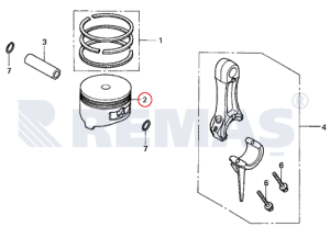 Piston Standart 56 mm HONDA GX100 Motor - EU20i Genset