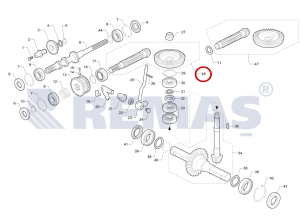Konik Dişli Grubu Komple Üst Çift Çıkış ANTRAC 200 - ANTRAC350 - ANTRAC360 Çapa Makineleri