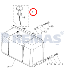 Yakıt Depo Kapağı Eski Tip ANTOR 6LD360 - 6LD400 - 3LD450 - 3LD510 - 4LD640 - 4LD820 Dizel Motorlar