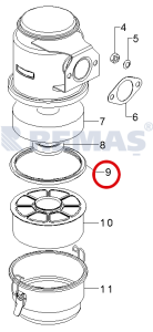 Hava Filtre Çevre Lastik Contası ANTOR 3LD450 - 3LD510 - 4LD640 - 4LD820 Dizel Motorlar
