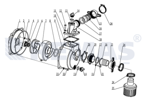 Su Pompası Komple 4'' Kamalı 25 mm Dizel Motorlar ile Uyumlu