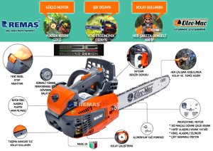 Oleo-Mac GST 250 EUR5 İnce Pala Benzinli Motorlu Dal Budama Testeresi