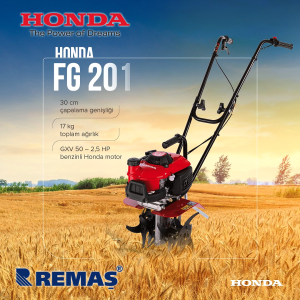 Honda FG 201 DE Tekerlekli 2.5 HP Benzinli Mini Çapa Makinası