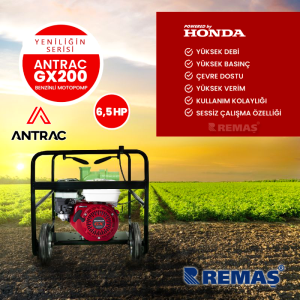 Antrac GX200 İpli 3'' inç Honda Motorlu Benzinli Motopomp Su Motoru