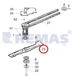 Bıçak 53 cm TEK OLEOMAC LUX53 - LUX55TBD - EFCO MR55 - MR534 Çim Biçme Makineleri