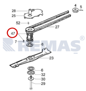 Bıçak Adaptörü - Göbeği OLEOMAC LUX55TBD - EFCO MR55 Tekli Bıçak Çim Biçme Makineleri
