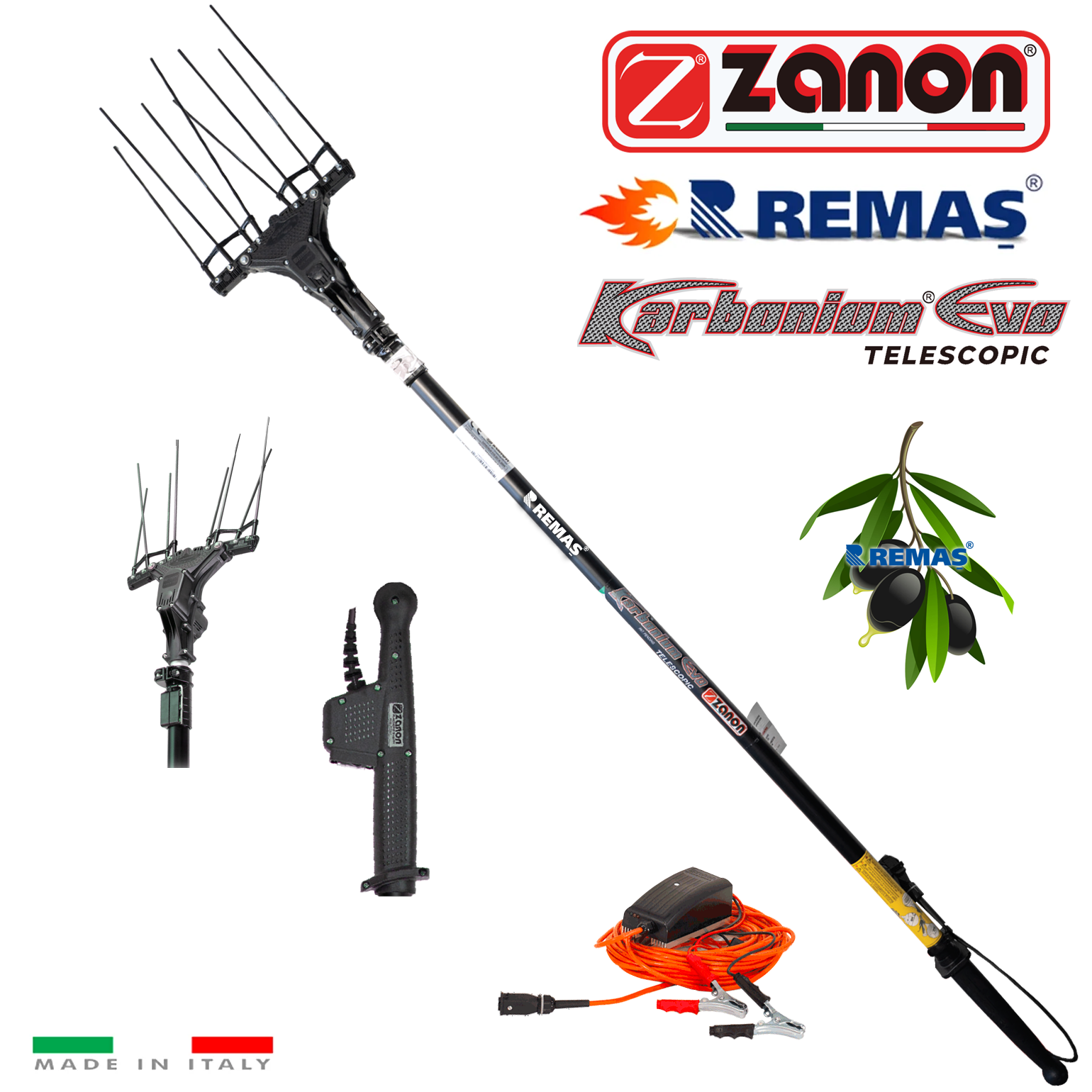 Zanon Karbonium EVO Teleskopik 33V Zeytin Silkme Hasat Makinesi