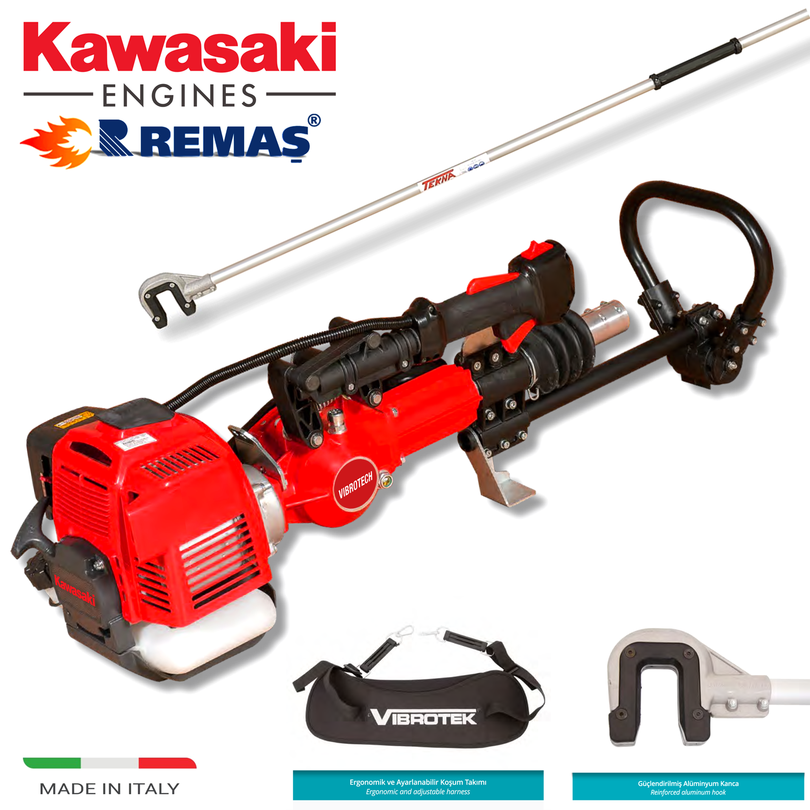 Kawasaki Tekna Vibrotek TK 5000 K Teleskopik Zeytin Badem Silkme Meyve Hasat Makinesi