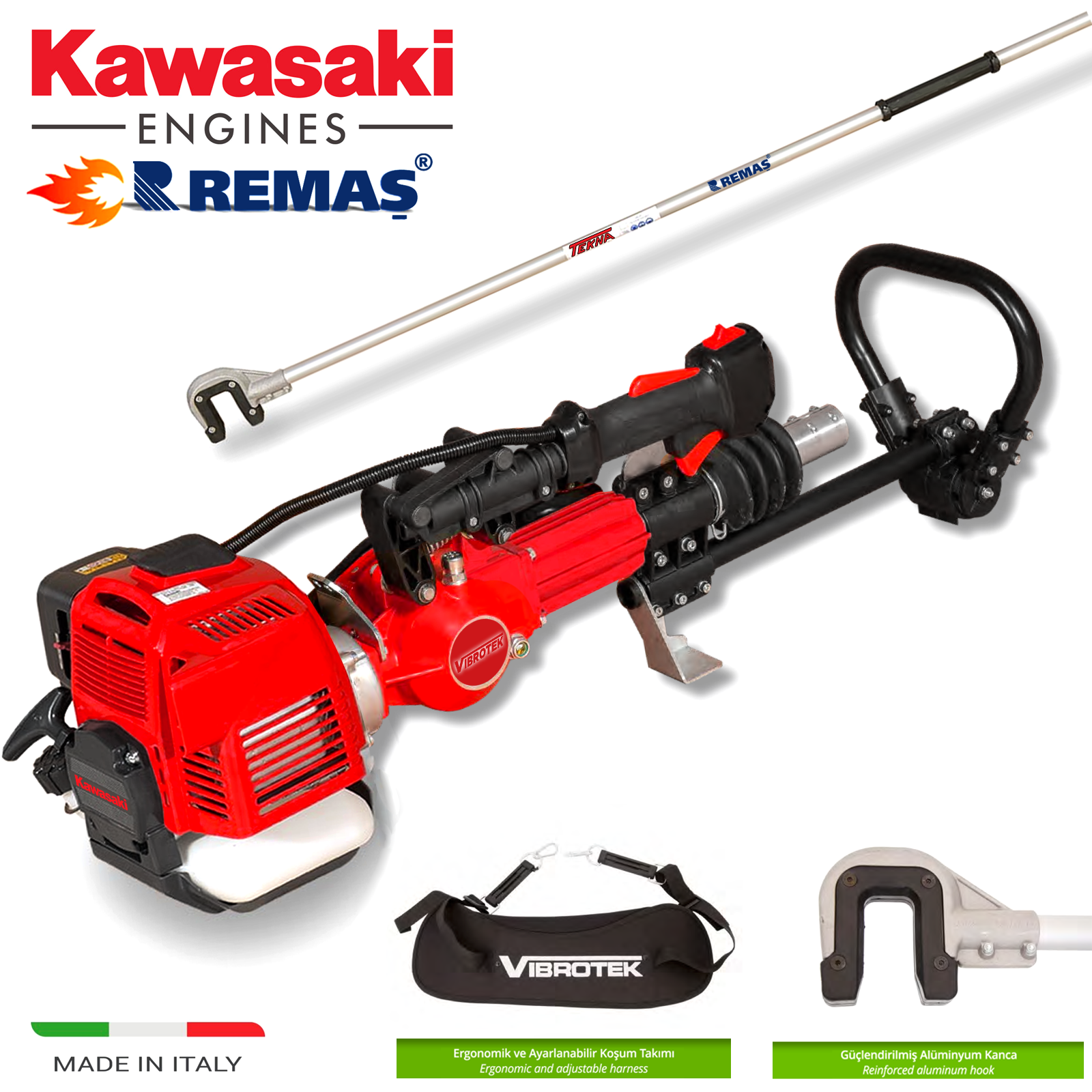 Kawasaki Tekna Vibrotek TK 5000 K Teleskopik Zeytin Badem Silkme Meyve Hasat Makinesi