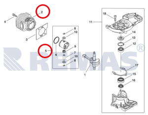 Silindir Piston Segman Set ECHO HCR165 - HCR185 Çit Biçme Makinesi