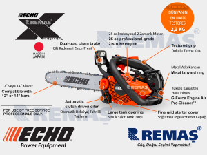 Echo CS2511 TES Japon 1.51 HP Dal Budama Benzinli Motorlu Testere