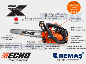 Echo CS2511 TES-C İnce Pala 1.51 HP Dal Budama Benzinli Motorlu Testere