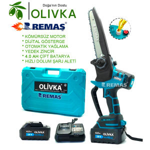 Olivka OLV-65 Şarjlı 2 Akülü 4.0 Ah Dal Budama Testeresi