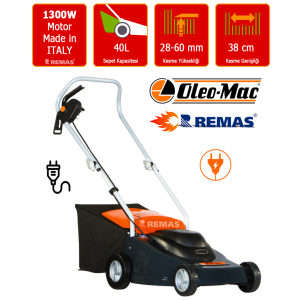 Oleo-Mac K 40 P Elektrikli 1300 Watt Çim Biçme Makinası