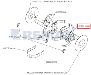 Çapa Bıçağı 8'li Sol PUBERT MESO 35P C2 R80 Benzinli Çapa Makinesi