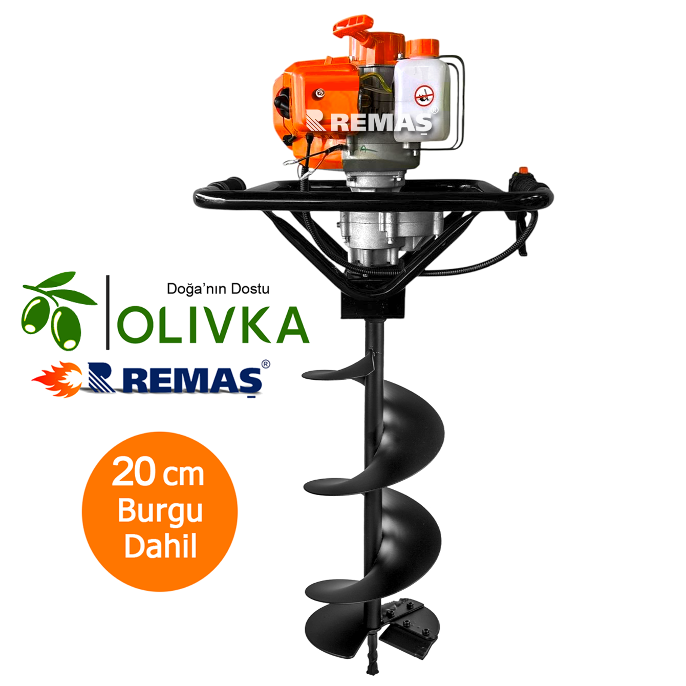 Olivka DTD 002 20 CM Benzinli Motorlu Toprak Burgu Makinesi