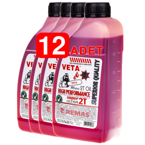 VETA 2 Zamanlı EURO2 Motor Yağ 1 Litre Ölçeksiz 12 Adet
