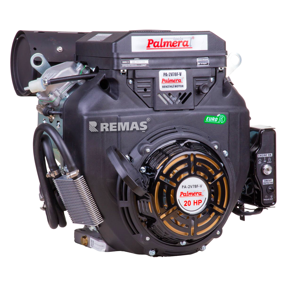 Palmera PA-2V78F-V EUR5 Marşlı 20 HP Çift Silindirli Konik Tip Benzinli Motor