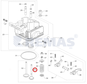 Subap Egzoz ANTOR 4LD640 - 4LD820 Motor