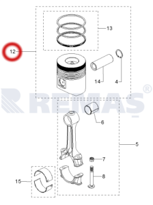 Piston Segman Set Standart ANTOR 4LD640 Motor