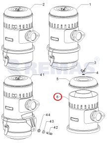 Hava Filtre Siklon Camı - Şeffaf Çanak ANTOR 3LD510