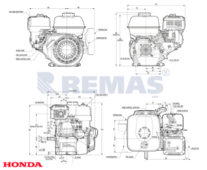 Honda GX200 H2 SX3 İpli 6.5 HP 20 mm İnşaat Tipi Yatay Milli Benzinli Motor