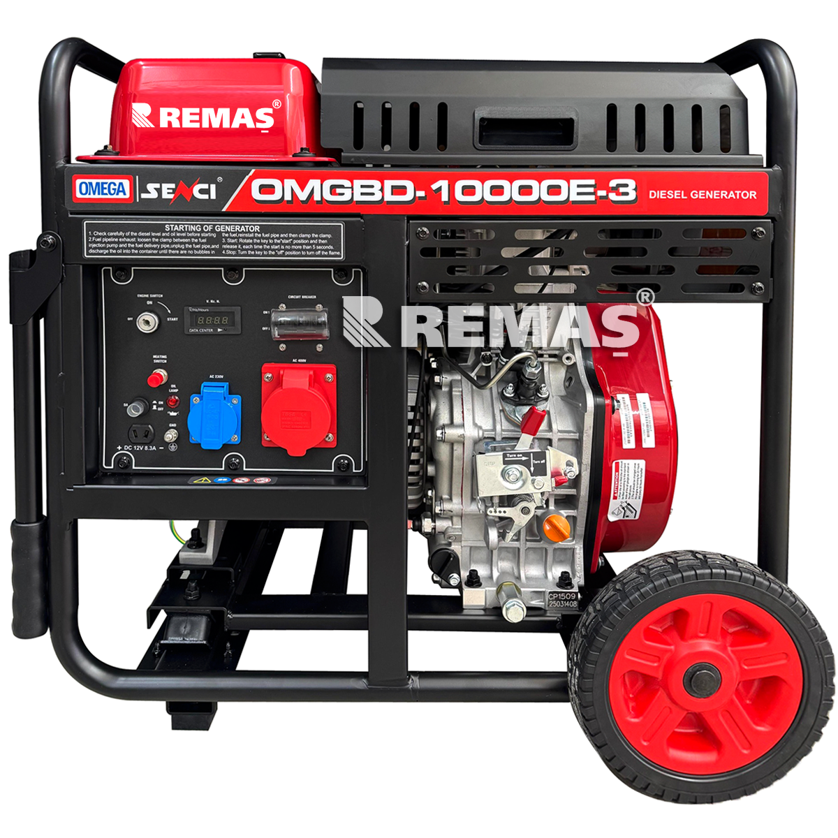 Omega OMGBD 10000 E3 Marşlı 10 kVA Trifaze Dizel Jeneratör