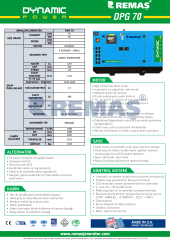 REMAŞ DPG 70 KVA KABİNLİ TAM OTOMATİK DİZEL JENERATÖR
