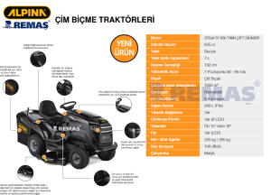 Alpina AT8 122 HWA Hidrostatik Şanzımanlı Benzinli Çim Biçme Traktörü