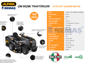 Alpina AT8 122 HWA ST700 Hidrostatik Şanzımanlı Benzinli Çim Biçme Traktörü