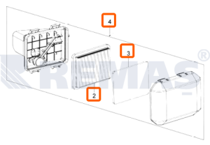 Hava Filtresi Komple Oleomac G48PK - G48TK - G53PK - G53TK - EMAK K600 - K700 - K800 Çim Biçme Makinesi *Eski Model
