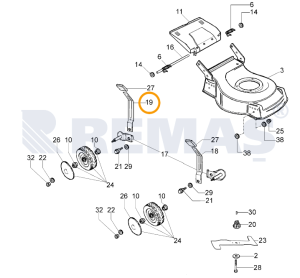 Yükseklik Ayar Kolu OLEOMAC G44PK - G48PK - G53PK - EFCO LR44PK - LR48PK - LR53PK  Çim Biçme Makineleri