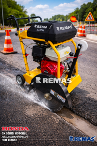 Asfalt ve Beton Taş Kesme Makinesi 13 HP Honda Benzinli Motorlu 450 Derz