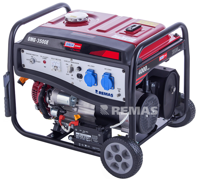 Omega OMG 3500 E Monofaze Marşlı 3.5 kVA Benzinli Jeneratör