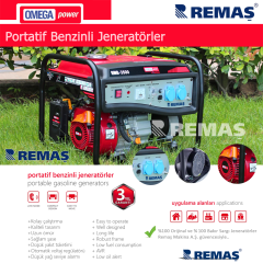 Omega OMG 3500 E Monofaze Otomatik 3.5 kVA Benzinli Jeneratör