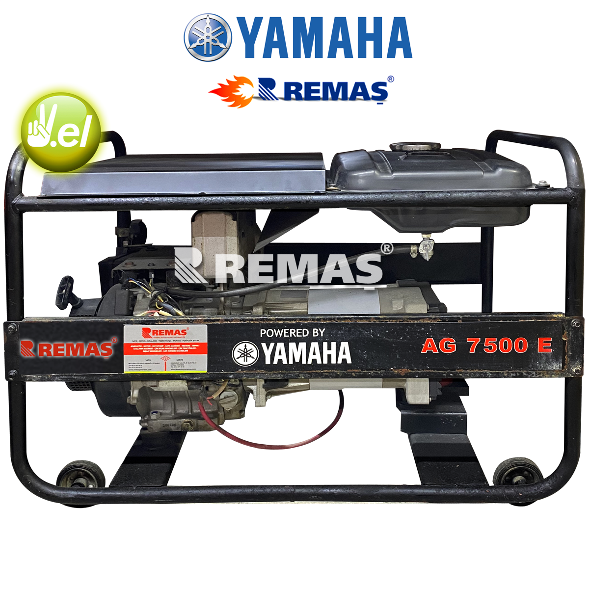 7,5 kVA Yamaha Motorlu Açık Şase Monofaze Benzinli Jeneratör