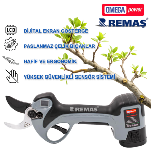 Omega OMG-32L Şarjlı Çift Akülü Sensörlü 32 mm Budama Makası