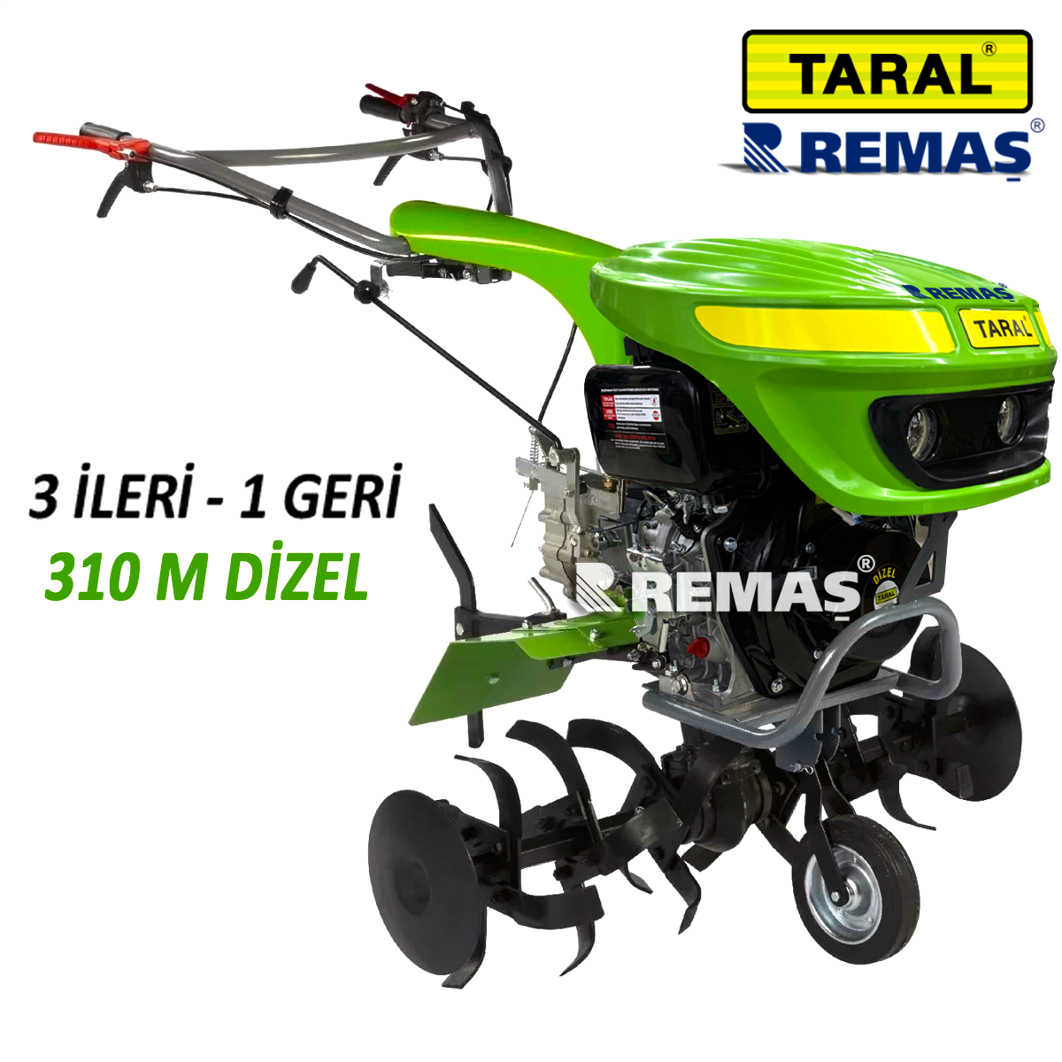 TARAL 310 M PMG 178F-FD 7 HP 3 ileri - 1 geri Şanzımanlı Dizel Çapa Makinası