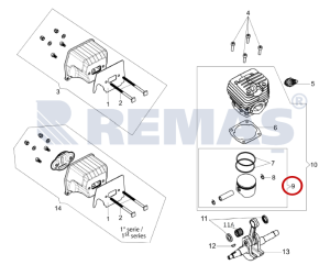 Piston Segman Set 45.2 mm OLEOMAC GSH56 - GSH560 - ZOMAX ZM5410 - ZMC5566 - ZMC5581 Testereler
