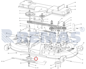 Bıçak Göbeği - Adaptörü OLEOMAC OM124/24KH - OM124/22H Çim Traktörleri