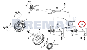 Ateşleme Bobini - Elektronik Bobin OLEOMAC OM124/24KH - OM124/22H ve EMAK K2400 Motorlu Çim Traktörleri