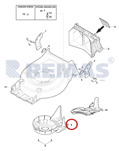 Kayış Muhafaza Koruma Kapağı Plastik Alpina AL5 51 SQ - AL5 51 SAQ - Stiga Combi 53 SQH - Combi 753S Çim Biçme Makineleri