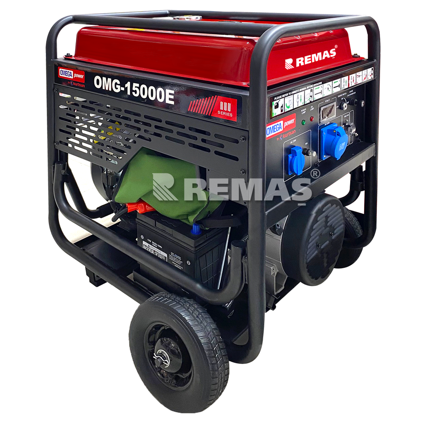 Omega OMG 15000 E Marşlı Monofaze 15 kVA Benzinli Jeneratör