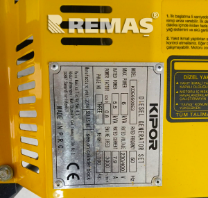 6 kVA Kipor KDE 6500 E3 Trifaze Marşlı Dizel Jeneratör