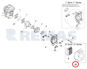 Hava Filtresi ve Kapağı OLEOMAC BV300 - SA3000 Yaprak Üfleme Makinesi